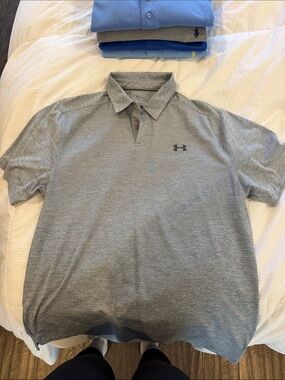 Under Armour Men's Heather Gray Performance Polo